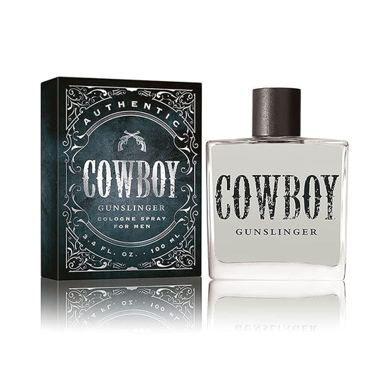 Cowboy Gunslinger Men’s Cologne by Tru Western, 3.4oz, Warm, Fresh Bergamot, Huckleberry & Sage Scent, Bold Masculine Fragrance with Leather & Tobacco, Long Lasting