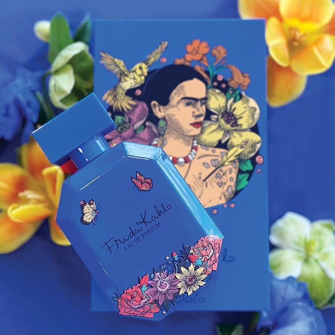 Frida Kahlo Blue Eau de Parfum for Women – Floral Gourmand Fragrance with Agave, Coconut, Jasmine, Orange Blossom, Mexican Vanilla & Amber Long-Lasting Perfume – 1.7 oz Lacquered Bottle Made in USA