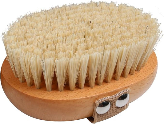 OWIIZI Dry Brushing Body Brush with Soft Vegan Bristles Antiskid Wooden Exfoliator Bath Scrubber for Wet or Dry Exfoliating,Body Scrub Deep Cleanse