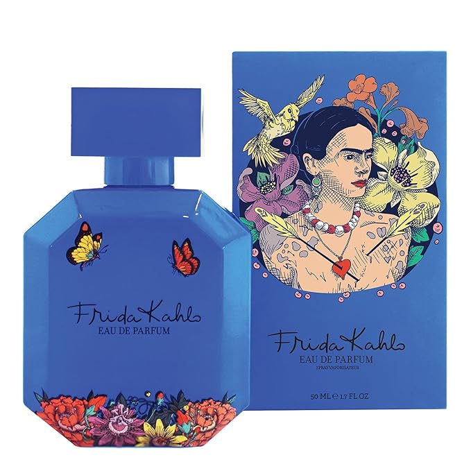 Frida Kahlo Blue Eau de Parfum for Women – Floral Gourmand Fragrance with Agave, Coconut, Jasmine, Orange Blossom, Mexican Vanilla & Amber Long-Lasting Perfume – 1.7 oz Lacquered Bottle Made in USA