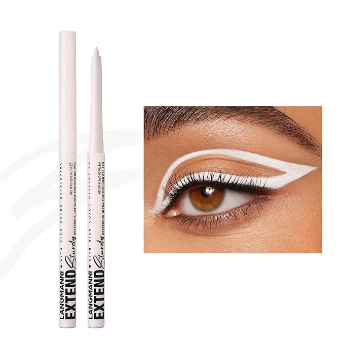 White Eyeliner Waterproof white Eyeliner Pencil Retractable White Gel eyeliner Long Lasting Smudge-proof Hypoallergenic #01