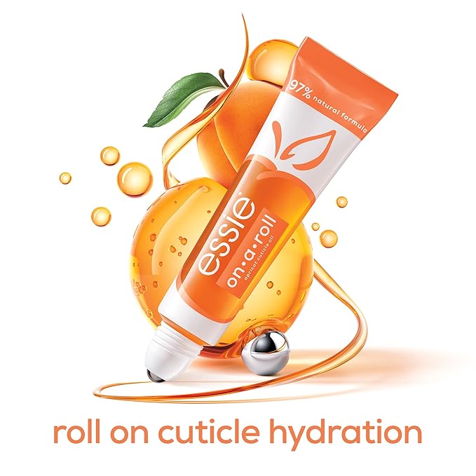 essie Nail Care, Apricot Cuticle Oil and Nail Treatment, 8-Free Vegan, On A Roll, 0.46 fl oz