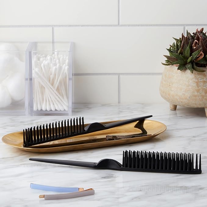 3 Row Styling Comb For Detangling, Defining And Separating Curls (Black)