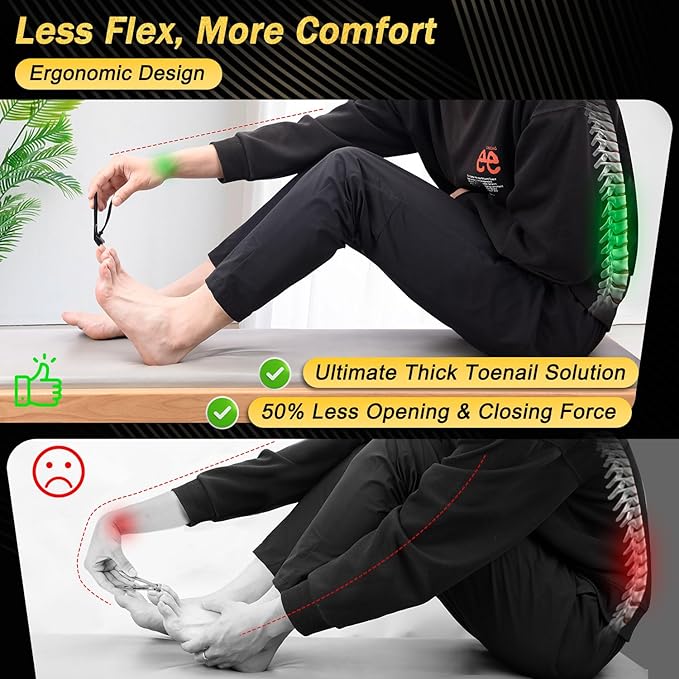 Toenail Clippers for Thick Toenails, Trimlyx Ingrown Toe Nail Clippers for Thick Nails for Seniors, Heavy Duty Nail Clippers for Men, Angled Head Large Toenail Clippers for Seniors 5Pcs