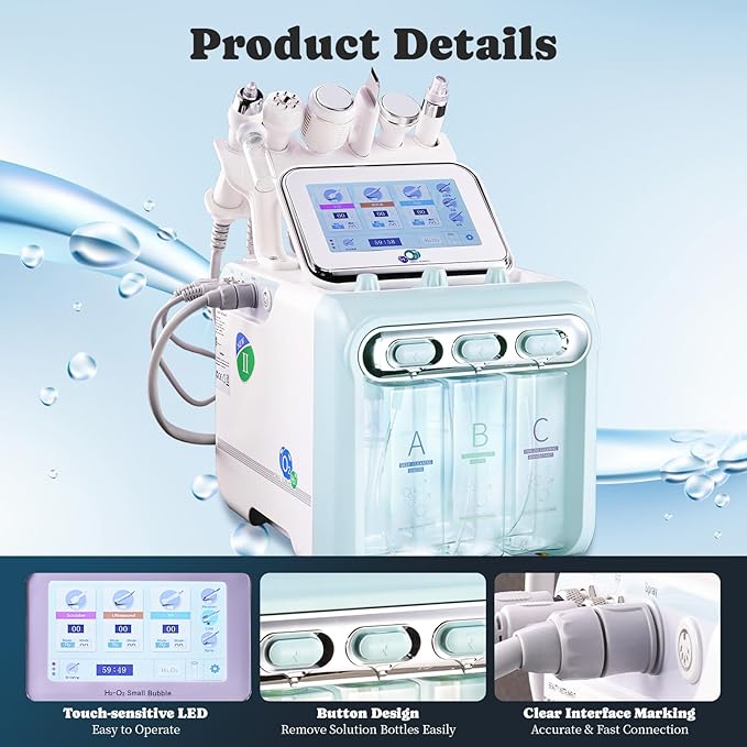 7 in 1 Multifunctional Face Care Device ，Facial Care Machine Vacuum Cleaning Jet for Home and Beauty Salon