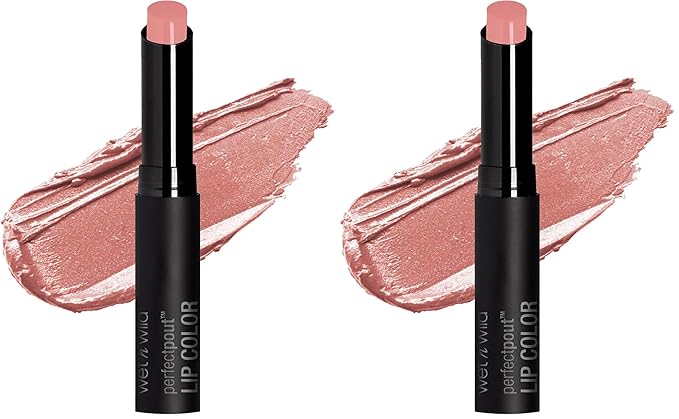 wet n wild Perfect Pout Lipstick, Peach No More Drama, Gluten-Free, Cruelty-Free, Lip Color (Pack of 2)