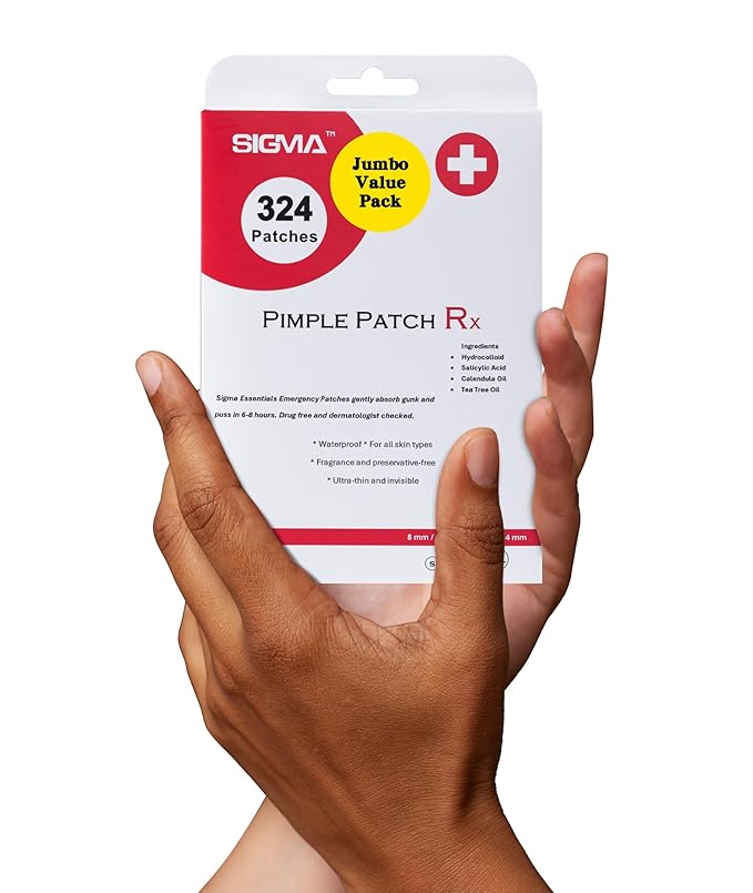 (5¢ Each) Pimple Patches 324 Pack - Hydrocolloid Acne Patches with Salicylic Acid & Tea Tree Oil - 4 Sizes S/M/L/XL - Face Acne Treatment - Easy Peel Perforated Sheets