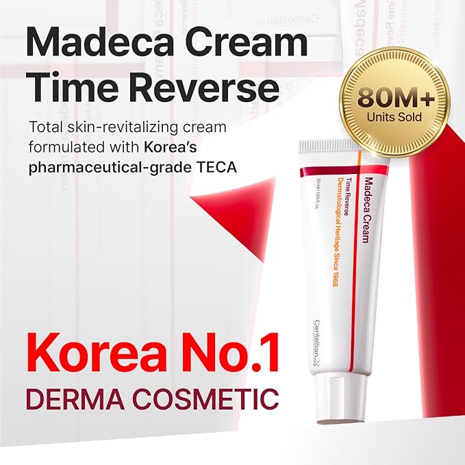 CENTELLIAN 24 Madeca Cream Time Reverse (50ml/1.69fl oz, Pack of 2) Advanced Fast-Absorbing & Nourishing Cream, Hydrates, Reduces Wrinkles, Korean Skin Care, Centella Asiatica