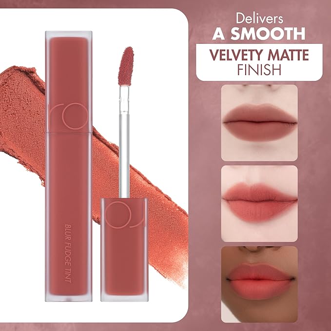 rom&nd BLUR FUDGE TINT 01 POMELOCO | K-Beauty Velvety Matte Lip Stain | Smooth, Non-Drying, Buildable Coral Flush | Effortless Blurred Effect for Warm Tones