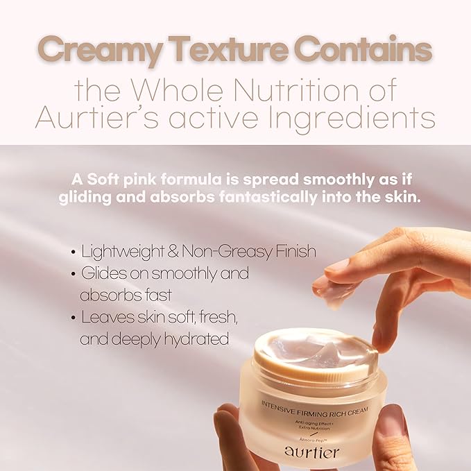 Intensive Firming Rich Cream, Anti-Aging Moisturizer with Collagen Peptides EGF Hyaluronic Acid for Wrinkle Smooths, Firming, Lifting & Deep Hydration 1.69 Oz