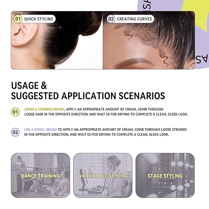 BestLand Double-Head Hair Finishing Stick – Non-Greasy Flyaway Tamer with Mascara Brush & Comb Tip, Styling Gel Wax Stick for Bangs & Baby Hair Control