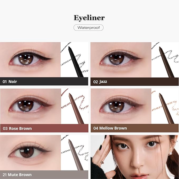 BBIA Last Auto Gel Eyeliner 17 Color – Multi-Use Longwear & Waterproof Mechanical Eye Liner Easy Drawing with Smooth Texture Smudge-Resistant Shadow & Glitter Vegan Korea Eye Makeup (01 NOIR)