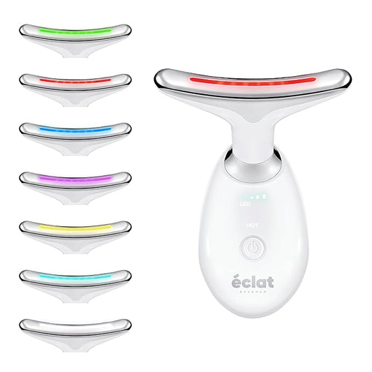 Éclat Facial Massager for Lymphatic Drainage, Face, Neck & Body Tool for Skin Care, Heated Electric Beauty Device for Wrinkles, Fine Lines, Puffy Skin, Lifting, Firming, Sculpting with 7 Light Therapy