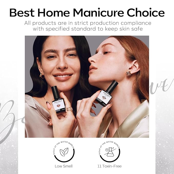 modelones Gel Nail Polish Set, 6 Colors Cat Eye Black White Gray Silver Glitter Shimmer Gel Polish Kit with Magnet Sparkle Galaxy Series Soak Off Nail Art Manicure Home Gift for Women Girl