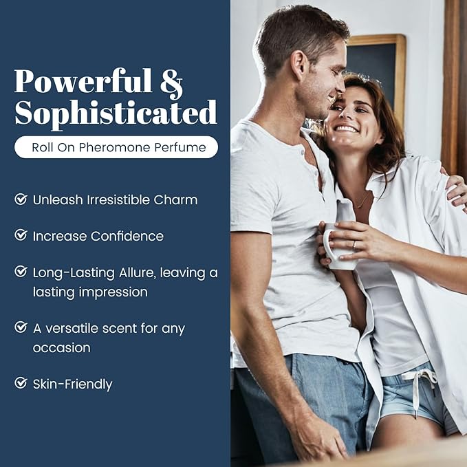 Aeshory Pheromone Perfume for Men - 2 Pcs Roll-On Pheromone Cologne, Long-Lasting Scents Attraction Pheromone Infused Essential Oil Perfume for Men