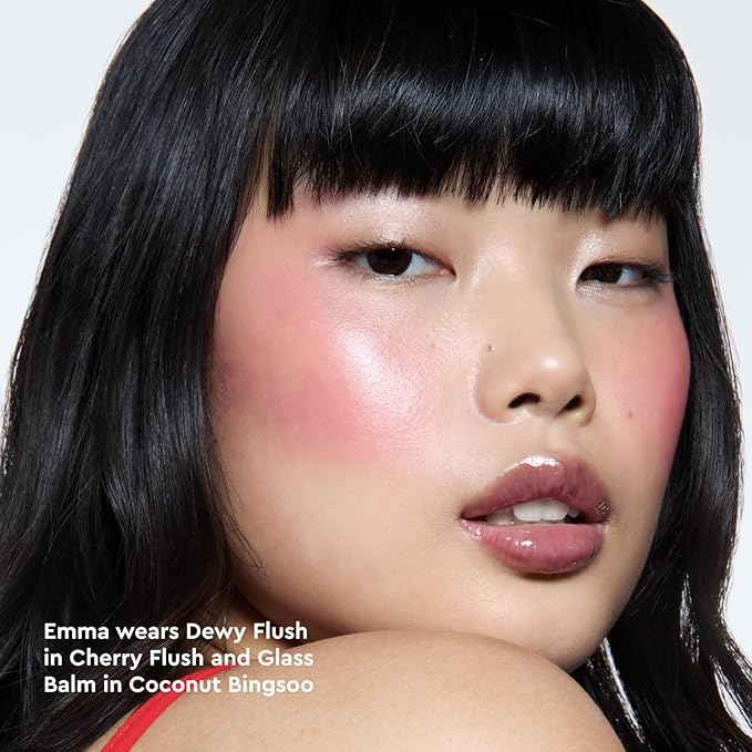 Glow Recipe Niacinamide Dewy Flush Tinted Liquid Blush Serum - Glowy Blush for Cheeks to Smooth, Hydrate & Brighten - Liquid Korean Makeup with Buildable Soft Pink Tint - Cherry Flush (0.4 oz)