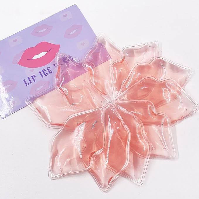 Lip Ice Pack for Cosmetic (10 PCS) - Reusable Lip Shape Ice Packs to Relieve Pain and Reduce Swelling