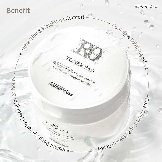 R0 Exfoliating Toner Pads – Hydrating Face Pads for Pore Care, Hyaluronic Acid, Korean Skin Care, Sensitive Dry Skin, Rice Water, Vegan, 80 Count