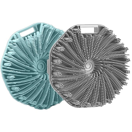 Silicone Body Scrubber Shower Brush Super-Exfoliating Body Brush with Non-Slip Strap, Eco-Friendly Bath Scrubber for Sensitive/All Skin Types, Gentle Massage & Effective Shower Exfoliation