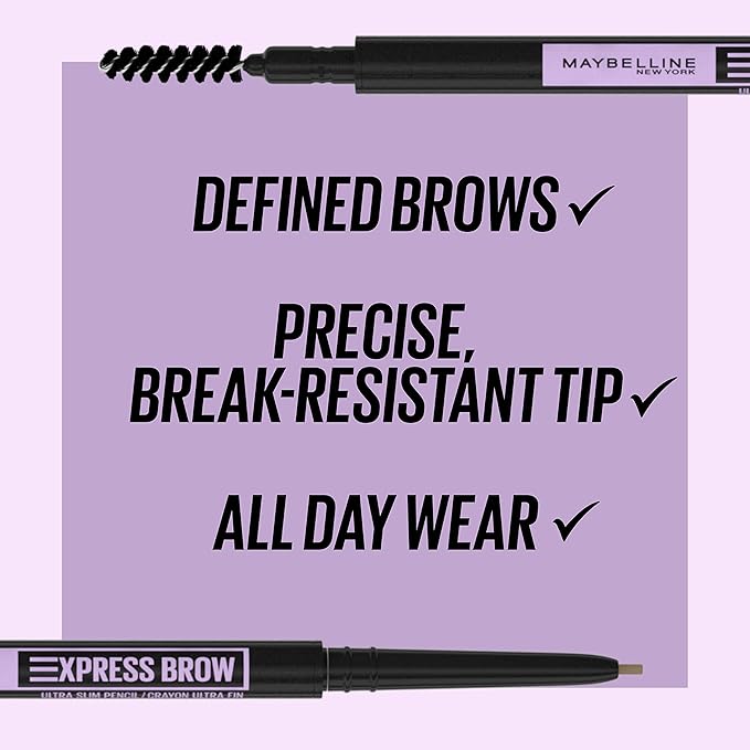 Maybelline Brow Ultra Slim Defining Brow Pencil + Brow Fast Sculpt Brow Gel Makeup Bundle, Includes 1 Blonde Eyebrow Pencil and 1 Clear Eyebrow Gel