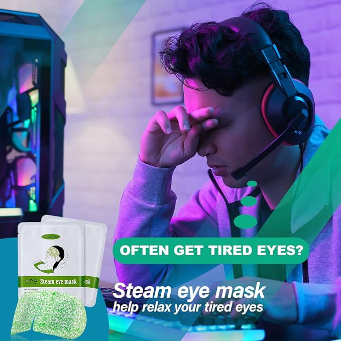 16 Packs Steam Eye Mask,Warm Eye Compress for Dry Eyes Sleep Mask,Hot Auto Heated Eye Masks Relaxing Items for Women Moist Heat for Eyes Soothing Eye Fatigue,Disposable EyeMask for SPA Essentials