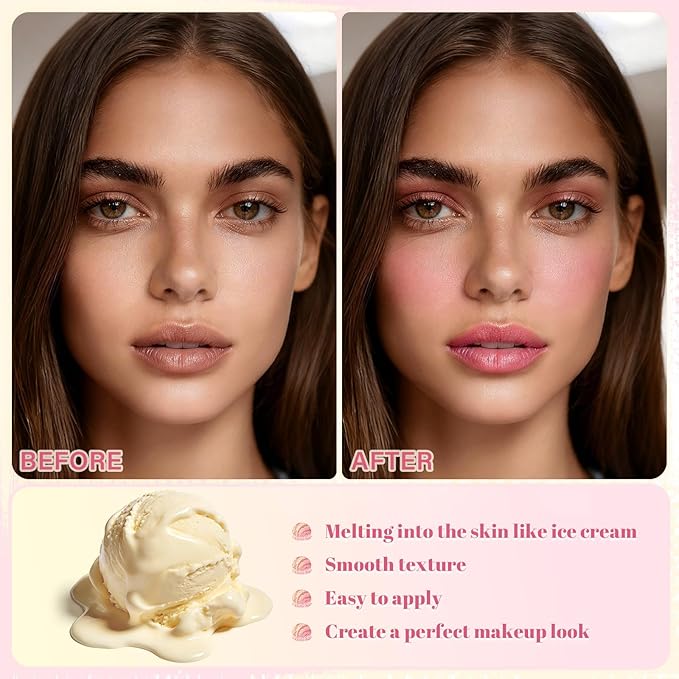 UCANBE Skin Breath Blush & Bronzer Multiuse Stick, 2-in-1 Creamy Face Cheeks Contour Makeup Stick for Natural Radiant Finish Look, Vegan & Cruelty-Free, Travel-Friendly (04 Blooming Rose)