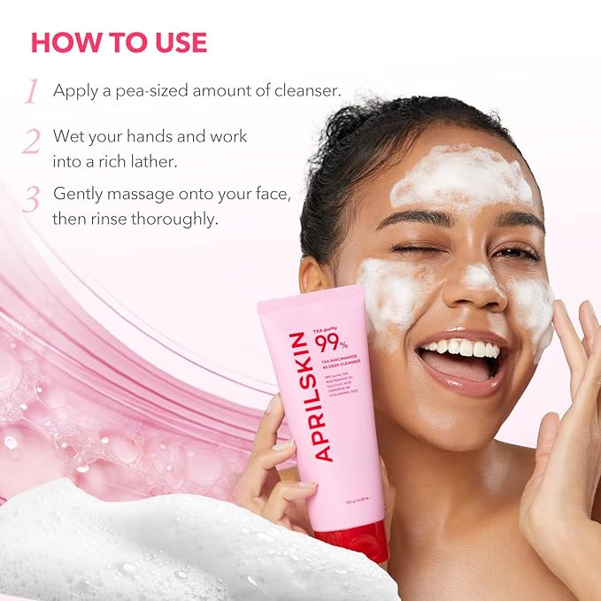 APRILSKIN TXA Niacinamide 99 Pore Care Pink Bubble Gum Deep Cleanser | 99% High-Purity TXA+Niacinamide | All-in-One Cleanser: Deep Cleansing, Blackhead Care, Pore Care, Moisturizing | 4.23 fl.oz.