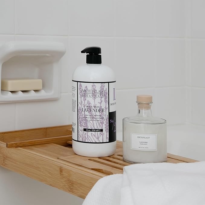 Archipelago Botanicals Lavender Body Wash, Cleansing and Moisturizing Body Wash for Dry Skin, Soft and Smooth Skin, Free from Parabens, Phthalates and GMOs (33 oz)