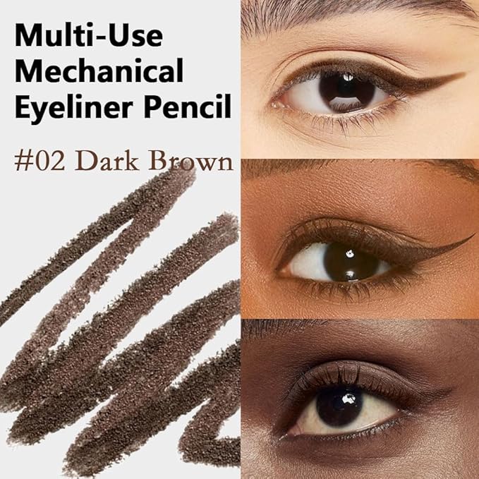 Kaely Dark Brown Gel Eyeliner Pencil, Smooth Eye Liner Waterproof Smudge Proof, Built in Sharpener, Long Lasting Eye Makeup, Vegan & Cruelty-Free, 02