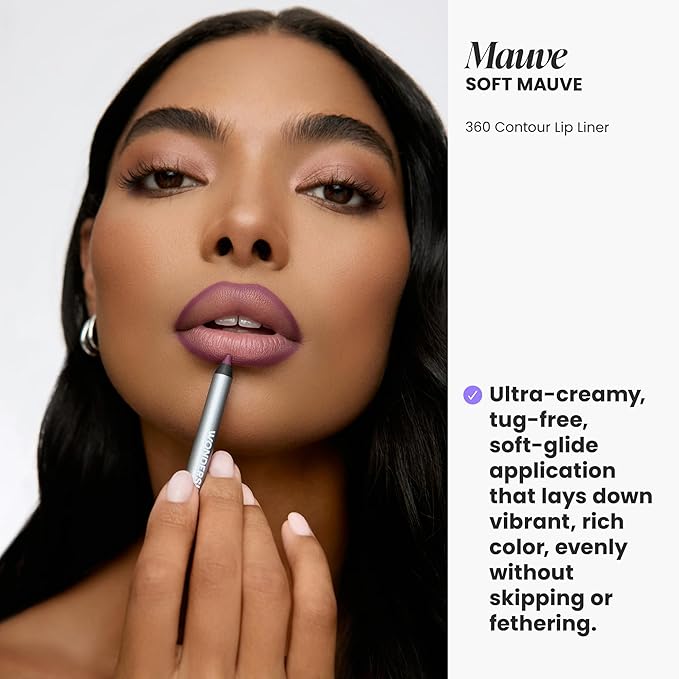Wonderskin 360 Contour Lip Liner - Long Lasting Waterproof Lip Pencil (Mauve)