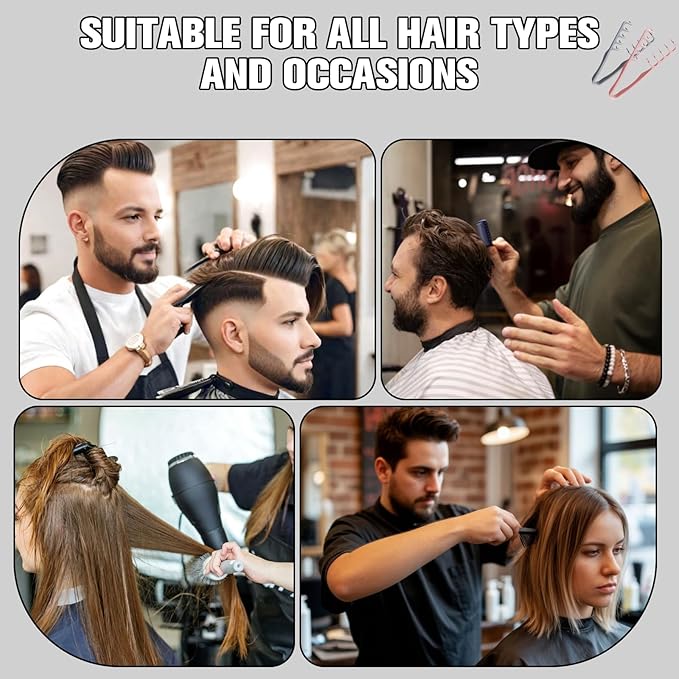 Texture Comb, Volumizing Wide-Tooth Hair Styling Comb, Fluffy Styling Combs, Fringe Parting Brush for Most Hair Types, Creates Fluffy & Layered Hairstyle for Women & Men (Grey&Pink)