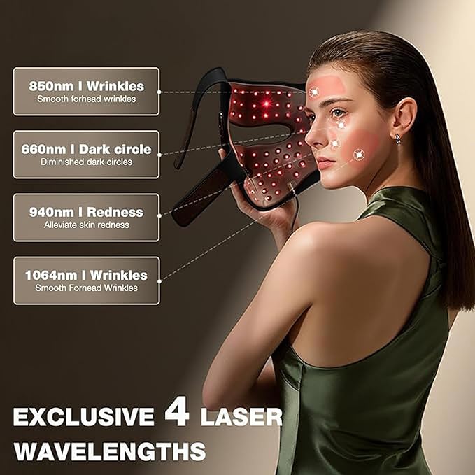 JOVS 4D Laser Light Therapy Mask, Black