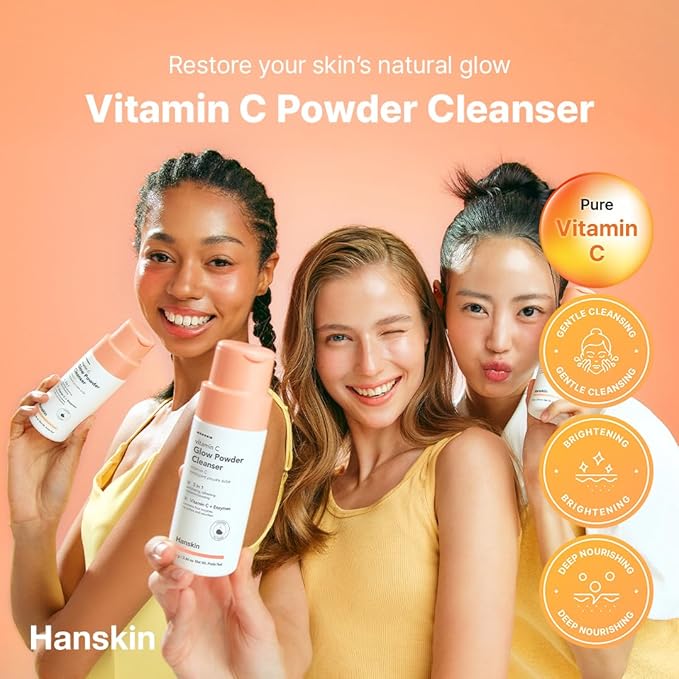 Hanskin Vitamin C Glow Duo – Powder Facial Cleanser & Sheet Mask Set | Gentle Exfoliation, Hydration & Radiant-Looking Skin | Korean Skincare Routine for Dull, Dry & Sensitive Skin, K-Beauty
