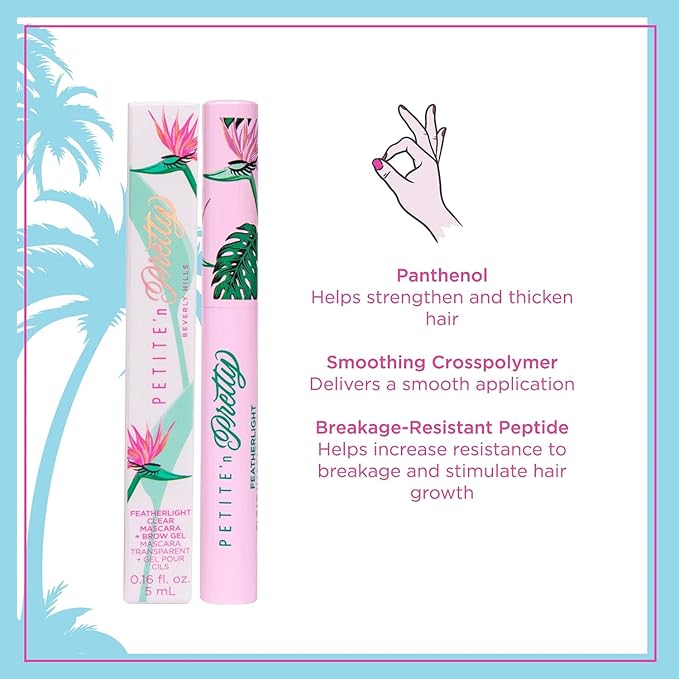 Petite 'n Pretty Featherlight Clear Mascara and Brow Gel Duo - Makeup for Kids,Tweens and Teens -Dual Purpose Clear Finish for Brows and Lashes - Non-Toxic & Made in the USA