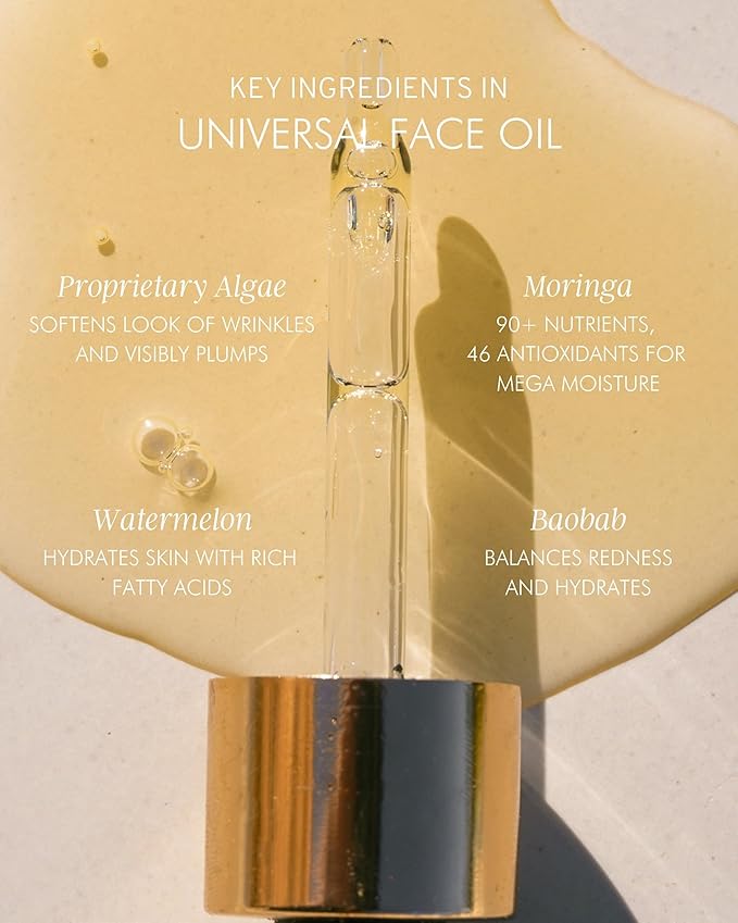 MARA - Universal Hydrating Face Oil for Anti-Aging + Glow with Algae + Moringa | Superfood Plant Oils Plump Skin, Boosts Firmness, For All Skin Types (0.5 oz | 15 ml; Travel Size)