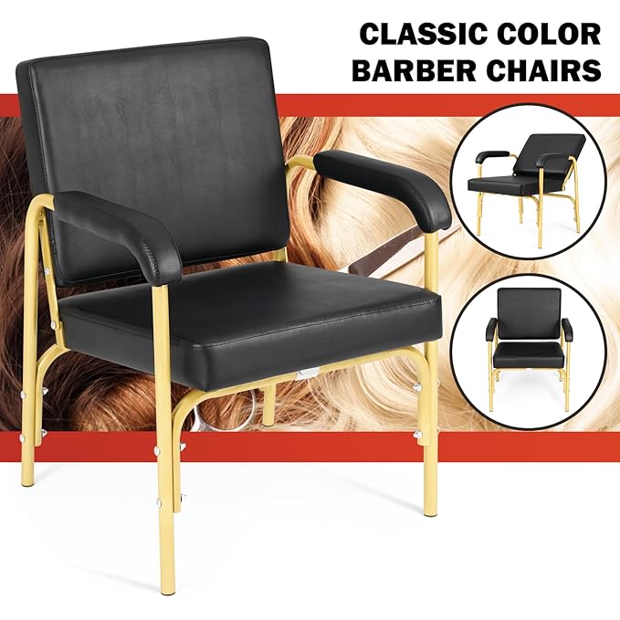 Artist hand Shampoo Chair for Salon Reclinng Salon Chair Barber Chair Hair Stylist Chair Auto Recline Chairs Shampoo Spa Beauty Equipment(Gold)