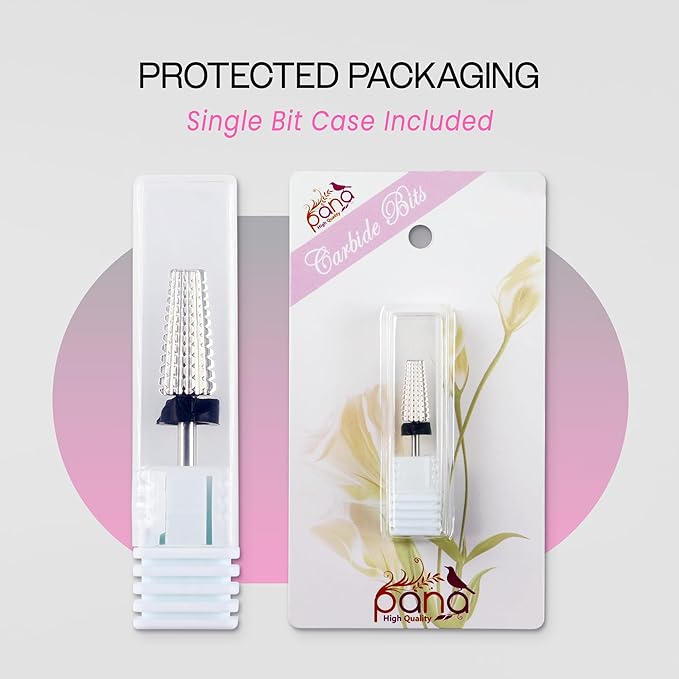 PANA Nail Carbide 5 in 1 Bit - Two Way Rotate use for Both Left and Right Handed - Fast remove Acrylic or Hard Gel - 3/32" Shank - Manicure, Nail Art, Drill Machine (Extra Coarse - XC, Silver)