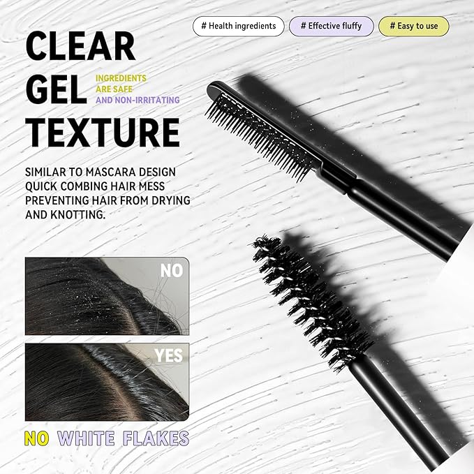 BestLand Double-Head Hair Finishing Stick – Non-Greasy Flyaway Tamer with Mascara Brush & Comb Tip, Styling Gel Wax Stick for Bangs & Baby Hair Control