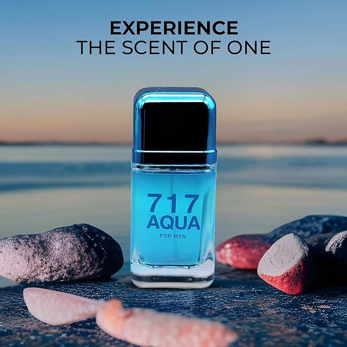 2PCS Valentine Milano/717 Aqua Eau De Toilette for Men-Fresh,Romantic Scent Perfume for Men 3.4 Fl Oz Each Mens Cologne For All Skin Daily Used