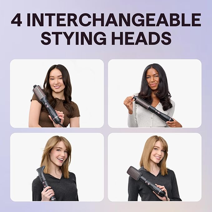 Wavytalk Hair Dryer Brush Set, Air Sculpt 4-in-1 Hot Air Brush Set | Blowout Brush Styler for Salon Blowouts, Volumizing, and Straightening, Sleek Frizz-Free for Every Hair Type, Black