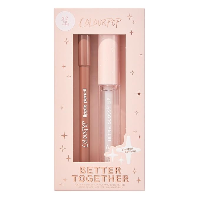 ColourPop Better Together Lip Pencil & Gloss Duo - Warm Nude Lip Combo for Definition & Shine - Includes Shades BFF & 20 Carats (2 Count)