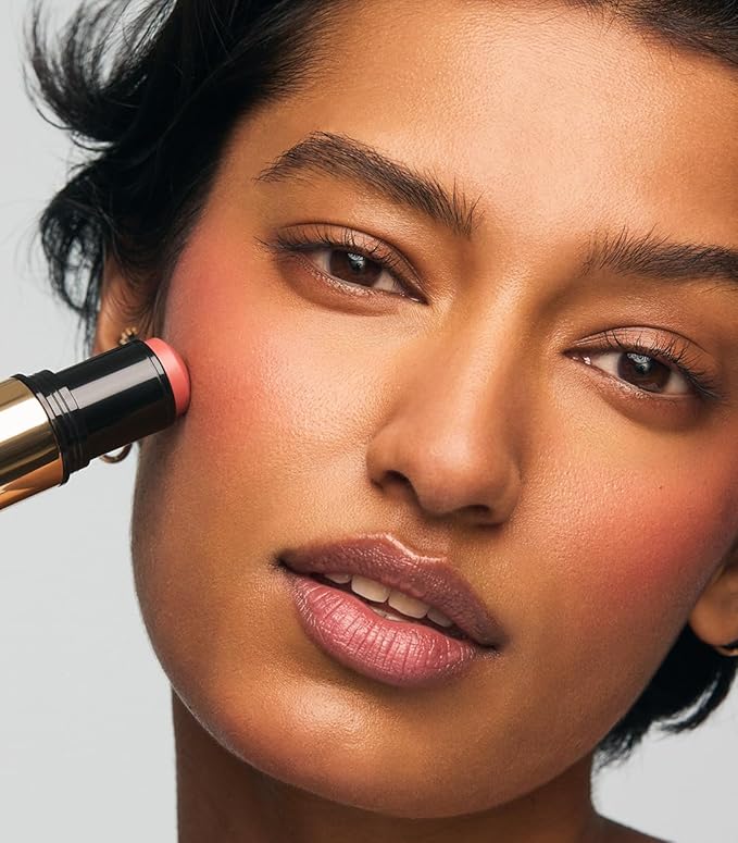 MAKE Beauty Cream Stroke Cream Blush Stick for Cheeks - Vibrant, Natural Soft Matte Finish - Shade Euphoric, Rosy Pink Blush Makeup