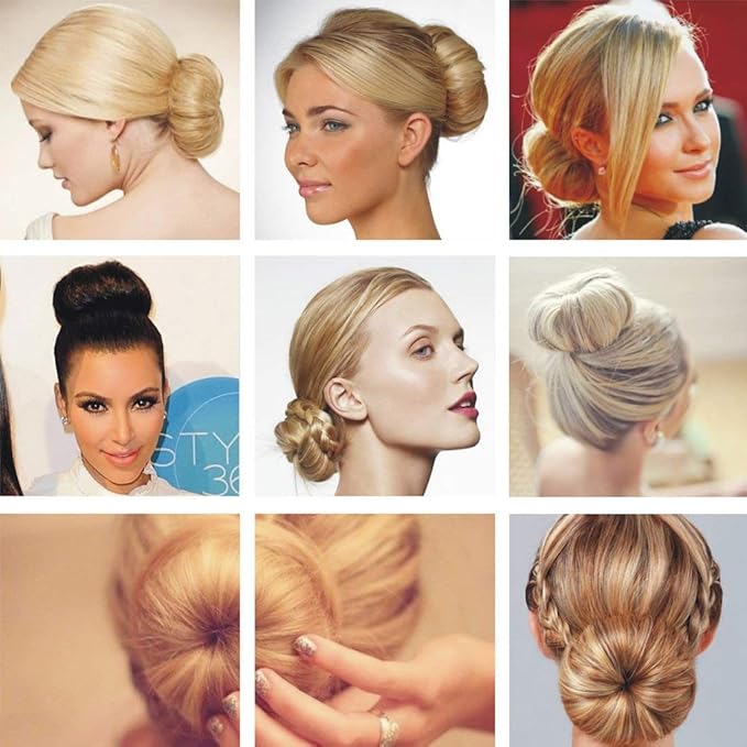 Goldrose Beauty Small Hair Bun Maker - 2 Pieces Magic Styling Twist Ring Doughnut Chignon for Kids Ballet (Brown)