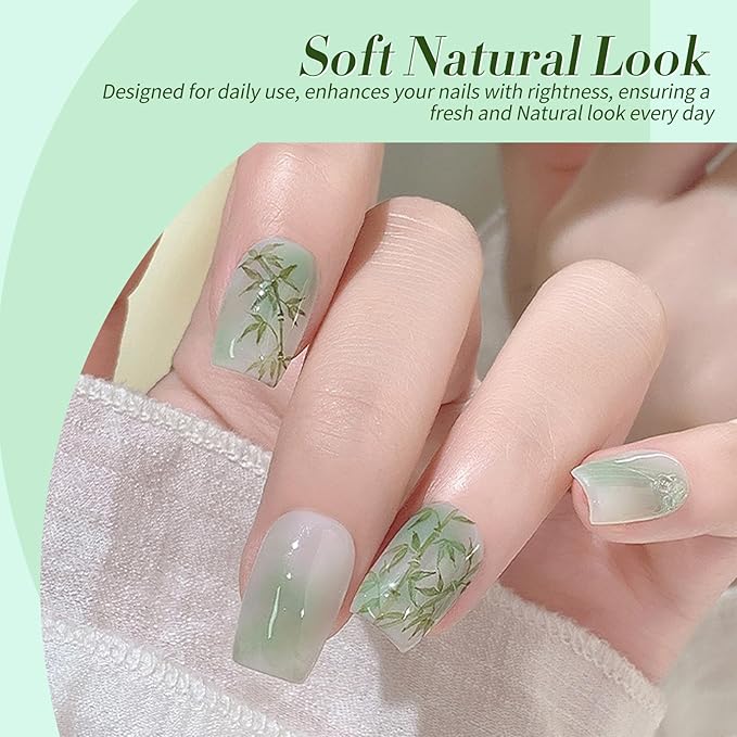 Born Pretty Jelly Green Milky White Gel Nail Polish Christmas Transparent Sheer Colors Gel Nail Kit for Salon Gel Manicure and Nail Art DIY at Home 6 Colors