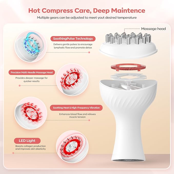 Lymphatic Drainage Massager & Anti Cellulite Massage Tool,New Lymphatic Massager,Helps Reduce Stretch Marks & Cellulite，for Belly, Arms & Legs,Body Sculpting Machine with Heat & Vibration