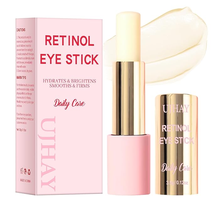 Retinol Eye Stick, Anti-Aging Eye Cream for Wrinkles, Dark Circles, Puffiness & Bags Under Eyes, All-in-one Multi Eye Balm with Caffeine, Vitamin C, Hydrating & Firming Skin