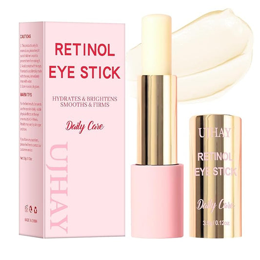 Retinol Eye Stick, Anti-Aging Eye Cream for Wrinkles, Dark Circles, Puffiness & Bags Under Eyes, All-in-one Multi Eye Balm with Caffeine, Vitamin C, Hydrating & Firming Skin