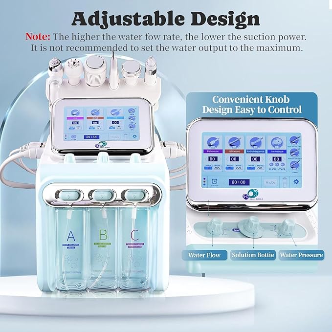 7 in 1 Facial Care Machine - Multifunctional Face Device with Vacuum Jet, Hydration Exfoliation for Home and Beauty Salon Use [Dedicated Site for Technical Support, Tutorials and Warranty]