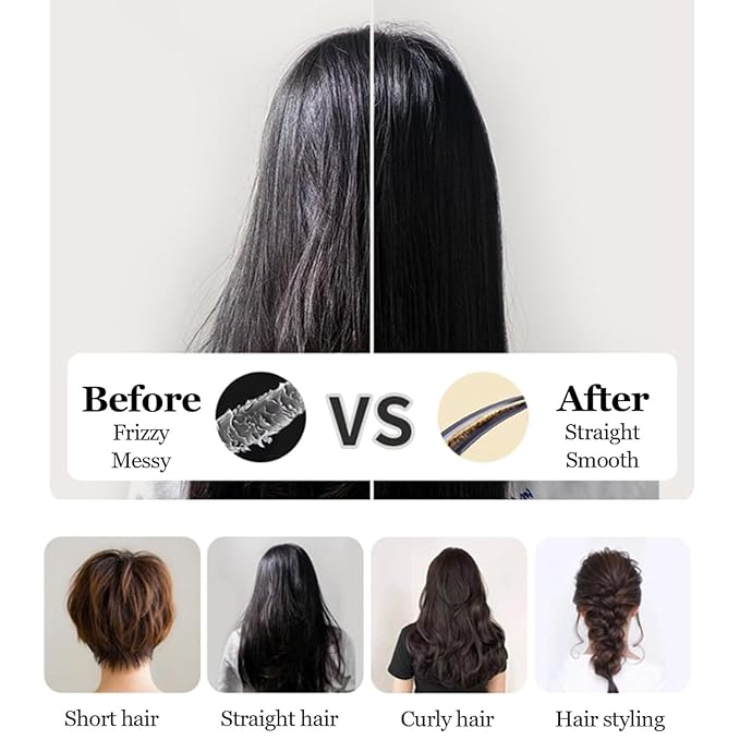 Self Cleaning Hair Brush, Retractable Hair Brush, Retractable Cushion Massage Comb, Easy Clean, One-pull Clean Anti Static Brushs, Hairs Styling Tools for All Hairs Types (Pink)