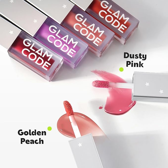 GLAM CODE Liquid Blush for Cheeks Duo - Hydrating Cream Blush for Daily, Blendable & Buildable Cheek Tint for Sensitive Skin, Lightweight, Skincare Infused Dewy Cheek Finish for All Skin Types - #05